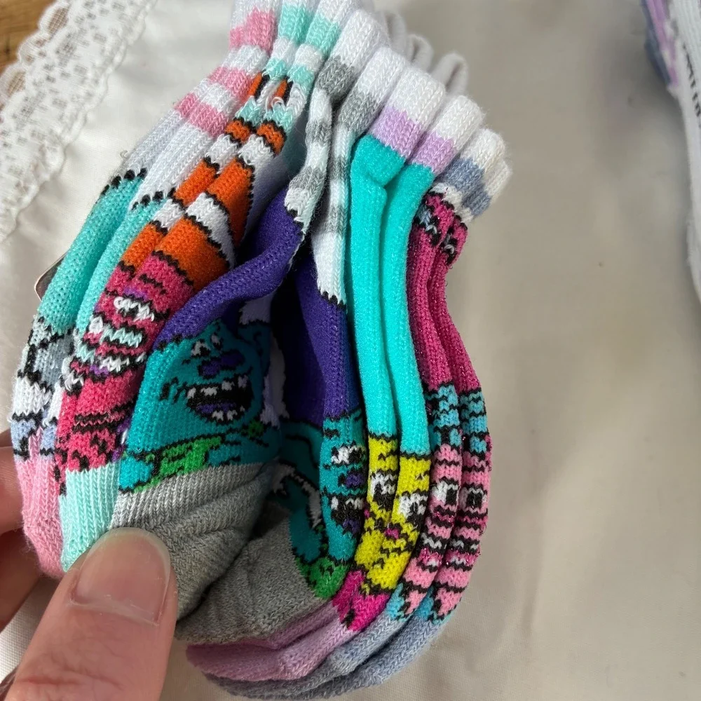 DreamWorks Trolls Girls 5 Pair Pack Low Cut Socks Shoe SZ 7-10 Poppy Branch NEW